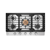 Fotile - Plaque de cuisson à gaz en acier inoxydable Tri-Ring Series - 36 po-Total 57 000 BTU, max. 22 000 BTU