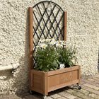 Outsunny - jardinière surélevée avec treillis en métal-Quatre roues pour un déplacement facile, dont deux avec freins pour rester en place
