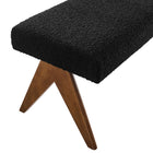 Modway Lyra 47" Boucle Upholstered Bench - Black-8