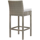 Modway Conduit Outdoor Patio Wicker Rattan Bar Stool - Light Gray White - Set of 4-Water and UV Resistant
