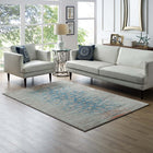 Modway Hesper Distressed Contemporary Floral Lattice Area Rug - 8 ft W x 10 ft L - Teal Beige/Brown-Tight Low Pile Weave