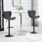 HOMCOM Adjustable Swivel PU Leather Bar Stools - Black - 2 Pack-Wide seat with PU leather cover and thick padding for high comfort
