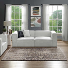 Modway - Ganesa Treillis floral en diamant vieilli Tapis de 5 pi l x 8 pi L - Noir et beige-Protéger les planchers de la circulation ou des meubles