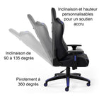 Emerge - Fauteuil de jeu Vartan en cuir reconstitué - bleu-Dimensions globales: 49,84 à 53,74 po H x 28,9 po l x 27,36 po D