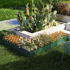 Outsunny - Jardin surélevé en forme de L - vert-Acier galvanisé avec revêtement protecteur et peinture, conçu pour une utilisation en extérieur 