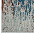 Modway Hesper Distressed Contemporary Floral Lattice Area Rug - 8 ft W x 10 ft L - Teal Beige/Brown-Stain Resistant / Easy To Clean