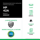 CIG - Cartouche de toner Q5942A HP 42A remise à neuf - rendement standard - noir- Écologique : Remanufacturé à partir d'une cartouche HP originale recyclée