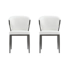 Manhattan Comfort - Lot de 2 chaises de salle à manger modernes Kirsten 20,5 po en similicuir blanc-Chaise de salle à manger moderne pour salle à manger et usage de travail lot de 2