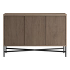 Hudson&Canal Brighton 48"W Buffet Table - Antiqued Grey Oak-Features three doors with two storage cabinets and adjustable shelves