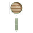 Modway Romy 47" Round Wall Book Shelf - Sage/Natural-Three Tier Design