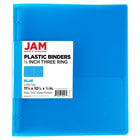 JAM Paper - Classeur en plastique de 0 -5 pouce - bleu - 3 anneaux-Taille : 0,5" de largeur | Peut contenir jusqu'à 100 feuilles de papier.