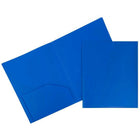 JAM Paper 2-Pocket Heavy Duty Folders - Blue - 6 Pack-Durable Plastic Presentation Folders | Colour: Blue