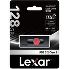 Lexar JumpDrive Dual Drive D300 USB 3.2 Gen 1 Type-C - 128GB - Black-Transfer your files fast with high-speed USB 3.2 Gen 1 performance