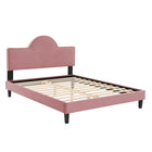Modway Soleil Performance Velvet Twin Bed - Dusty Rose-Twin Bed