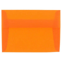 JAM Paper - Enveloppes d'invitation en vélin translucide A1 4 barres - 3,625 po x 5,125 po - Orange - paquet de 25 (1591617)-Couleur : orange translucide.