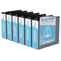 Davis Group Super offre Easyview, Reliure View à anneaux inclinés en D, 3 po, personnalisable, paquet de 6 - Noir-3 Reliure À Anneaux