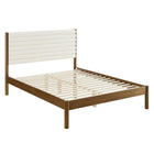Modway Olea Channel Tufted Boucle Solid Wood King Platform Bed - Feather Walnut-Channel Tufted Boucle Upholstered Headboard