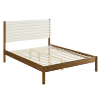 Modway - Olea Bois massif Boucle à touffes de canal Lit de plateforme King, Noyer plume-Tête de lit tapis en boucle touffée Channel