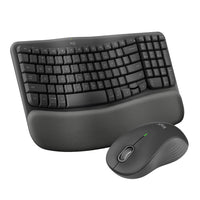 Logitech MK670 Wave Keys Keyboard and Mouse Combo - Graphite-Meet the comfort combo: Get comfier with the Wave Keys Ergonomic Wireless Keyboard paired with the Signature M550 L Wireless Mouse - a great fit for medium- to large-sized hands