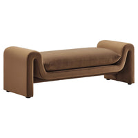 Modway Waverly Performance Velvet Bench - Brown-Unique Modern Bench