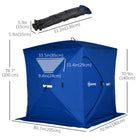 Outsunny 2-4 Person Pop-up Ice Fishing Tent Portable Ice Fishing Shelter with Windproof Windows - Blue-Stakes and cord loops are used for added stability on windy days      