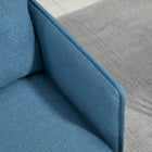 HOMCOM - Fauteuil d’appoint moderne avec large assise - pieds en acier - capitonné à boutons pour chambre - bleu-Dimensions totales : 28,3 po l x 27,6 po P x 31,5 po H (72 x 70 x 80 cm) 
