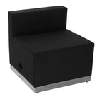 Flash Furniture HERCULES Alon Series Black Leather Chair with Brushed Stainless Steel Base-Contemporary Style