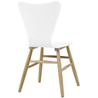 Modway Cascade Wood Dining Chair - White-Contoured Organic Flared Back