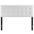 Modway Lily Upholstered Vinyl King Headboard - White-Smooth vinyl upholstering