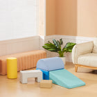 Qaba - Jouets d’escalade pour bébé d’intérieur, blocs d’escalade en mousse - jaune et vert - ensemble de 6-Améliore la motricité globale, la reconnaissance des couleurs et la compréhension géométrique 