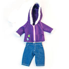Miniland - Vêtements de poupée - convient aux poupées de 12-5/8 pouces - ensemble en molleton violet pour temps froid-Pour poupées de taille 12 5/8 pouces.