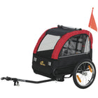 Qaba - Remorque de vélo pour bébé avec roues en caoutchouc de 16 po, harnais à 5 points, poche de rangement - rouge-Le cadre en acier avec revêtement en poudre offre une solidité durable pour des trajets en toute sécurité  
