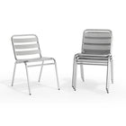 Flash Furniture Commercial Aluminum Indoor-Outdoor Restaurant Stack Chair with Triple Slat Back-Aluminum Frame
