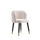 Manhattan Comfort Zephyr 21.65" Modern Velvet Upholstered Dining Chair - Cream-Modern Dining Chair Perfect for Dining and Living Room Use