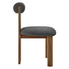 Modway - Torian Tissu Boucle Chaise à manger - Charbon de bois en noyer - Ensemble de 2-7