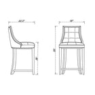 Manhattan Comfort - Tabouret de comptoir Fifth Avenue 19" traditionnel en similicuir capitonné - blanc perle et noyer-Revêtement en similicuir avec rembourrage en mousse