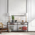 Hudson&Canal Wilmer 28" Tall Table Lamp with Fabric Shade - Brass/White-Paired with a white drum fabric shade