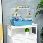 PawHut 23" 3-Tier Hamster Cage with Wheel and Water Bottle - Light Blue-Three tiers for spacious design