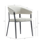 Manhattan Comfort - Chaise de salle à manger moderne Belle 22,4 po en similicuir texturé, rembourrée - Avoine-Le cadre en métal gris ajoute de la solidité et une finition élégante et moderne