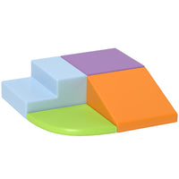 Qaba - Ensemble de jeu en mousse souple pour grimper, ramper - couleur claire - ensemble de 4-Le jouet peut aider à pratiquer l’escalade, le rampement, la glissade, ce qui favorise le développement de la motricité globale 