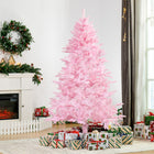 HOMCOM - Arbre de Noël Artificiel 6 Pieds à Ouverture Automatique pour Fête Rose-Sapin de Noël artificiel de 6 pieds de haut dans un style d'arbre réaliste 
