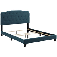 Modway Amelia Upholstered Fabric Queen Bed - Azure-Modern Bed Frame With Headboard