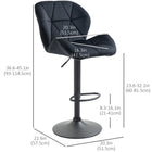 HOMCOM Adjustable Counter Height Fabric Bar Stools - Black - 2 Pack-Lower footrest prevents legs dangling around
