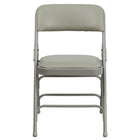 Flash Furniture – Chaise pliante HERCULES en métal à 3 barreaux et à 2 pivots, vinyle gris (HAMC309AVGY)-Chaise pliante en métal rembourrée
