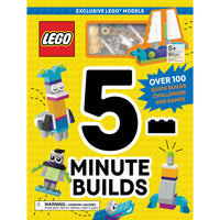 Sourcebooks - Livres LEGO - Constructions en 5-Minutes (Édition Anglais)-Un livre inspirant pour les fans de LEGO – Découvrez plus de 100 modèles, jeux, énigmes et défis dans ce livre de 96 pages pour enfants
