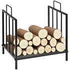 Outsunny - Porte-bûches 17,5 po- support de rangement en métal avec poignées-Garde le bois propre, sec, hors du sol et sans désordre 