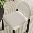 Modway Hayley Upholstered Fabric Dining Side Chair - Black/Cream-Adjustable Non-Marking Floor Glides