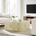 Modway - Cosmos 36 po Carré Table basse en bois de burl - Burl blanchi-Placage en MDF et bois de burl Mappa