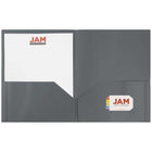 JAM Paper Pop 2-Pocket Portfolio Folder - Grey - 6 Pack-Quantity: 6 Folders per Pack | One for each subject & project