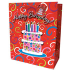 Millbrook Studios Birthday Gift Bags - Large - Cake Red - 12 Pack (47555)-12.75" x 5.38" x 10.38"